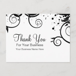 Black and White Swirls :: Business Postcard Templa
