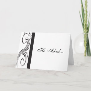 Black and White Swirls Engagement Announcement