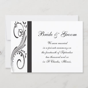 Black and White Swirls Marriage Announcement