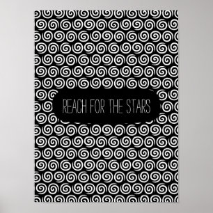 Black and White Swirls Poster