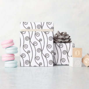 Black and White Swirls Wrapping Paper