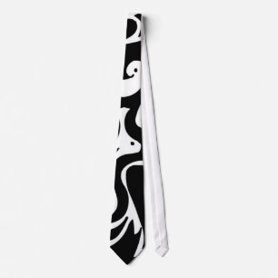 Black and white swirly tie