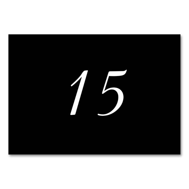 Black and White Table Number (Front)