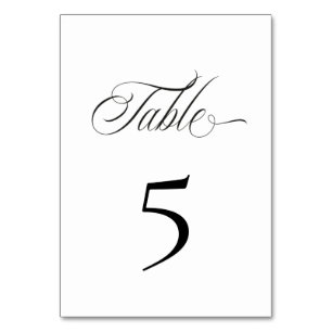 Black and White Table Number Card