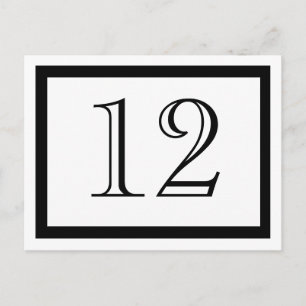 Black and White Table Number Cards