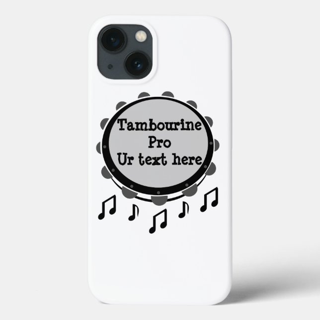 Black and White Tambourine Case-Mate iPhone Case (Back)