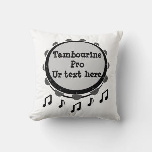 Black and White Tambourine Cushion