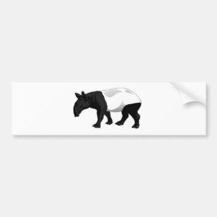 Black and White Tapir Bumper Sticker