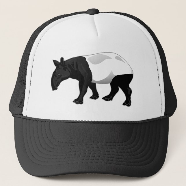 Black and White Tapir Trucker Hat (Front)