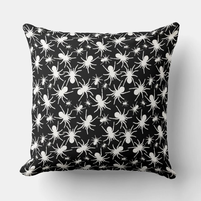 Black and White Tarantula Spider Cushion (Front)
