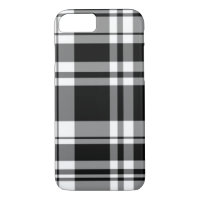 Black and white tartan plaid