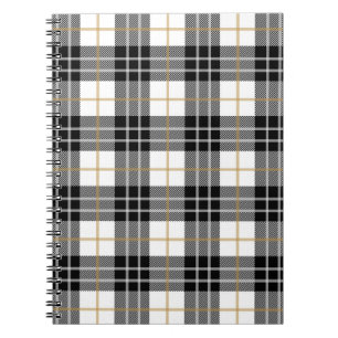 Black and White Tartan Plaid Notebook