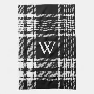 Black and White Tartan Plaid Tea Towel