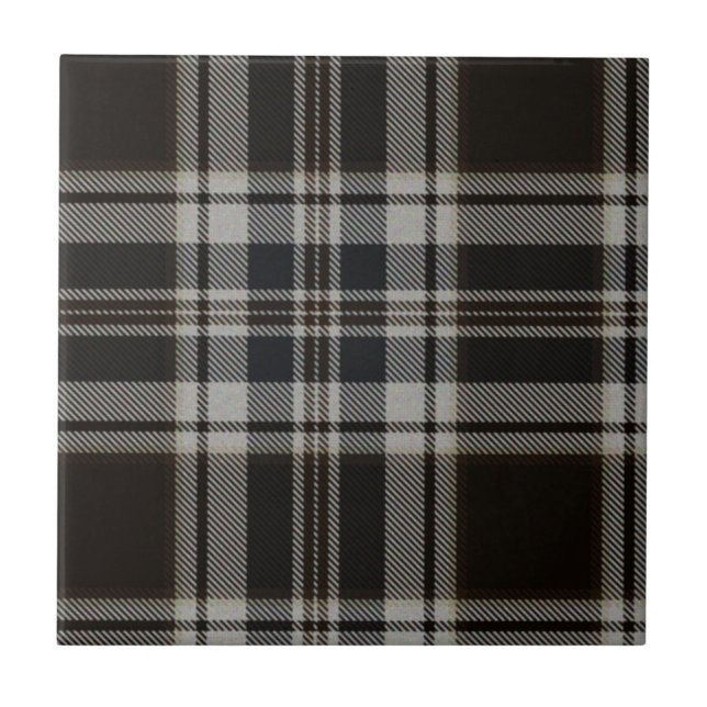 Black and White Tartan Tile (Front)
