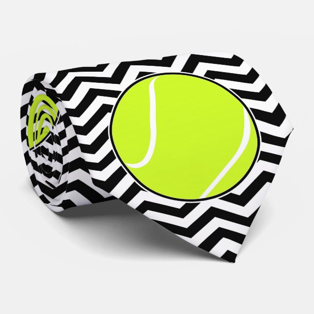 Black and White Tennis Player or Coach Neck Tie (Rolled)