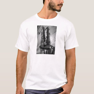 Black and White Tenor Saxophone T-Shirt