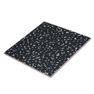 Black and White Terrazzo#17 Ceramic Tile