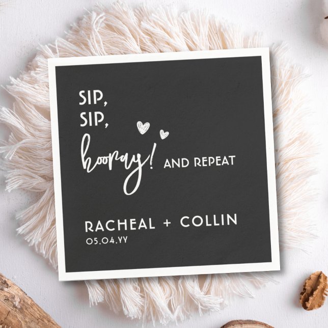 Black and White Text Based Simple Funny Wedding   Napkin (Creator Uploaded)
