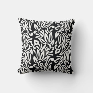 Black and white textile. cushion