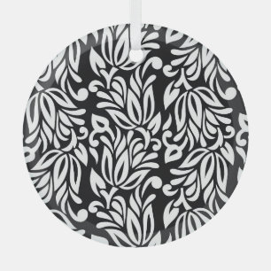 Black and white textile. glass tree decoration