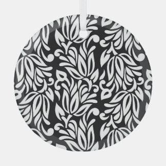 Black and white textile. glass tree decoration