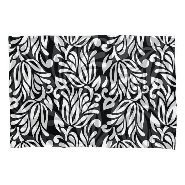 Black and white textile. pillowcase (Front)
