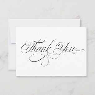 Black and white Thank You Card