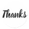 Black and white thank you simple business sticker
