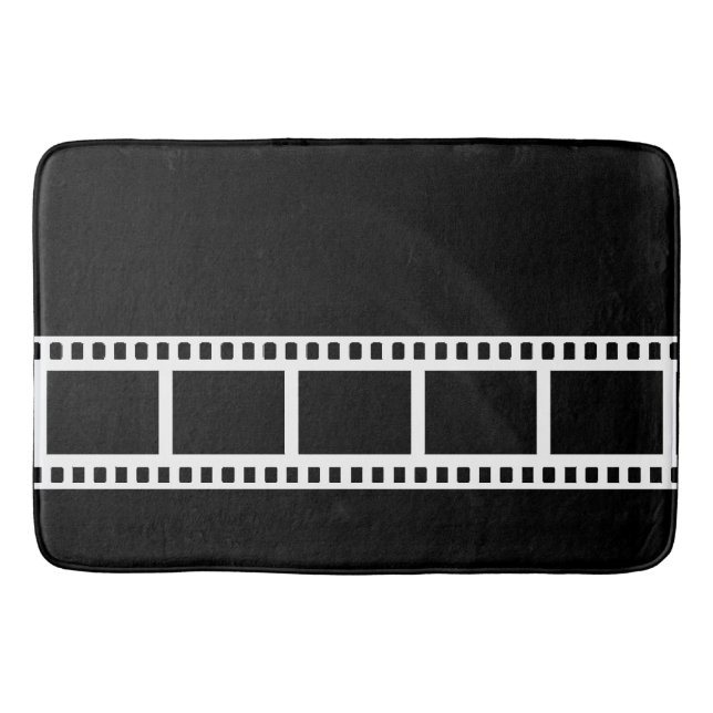Black and White Theatre Drama Bath Decor Bath Mat (Front)