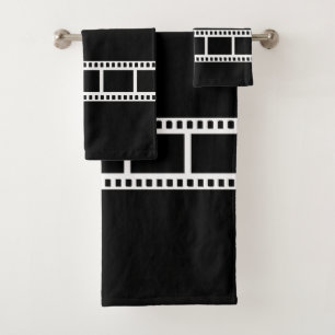 Black and White Theatre Drama Bath Decor Bath Towel Set
