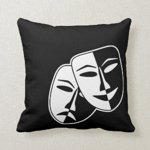 Black and White Theatre Drama Bath Decor Cushion