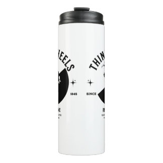 Black and White Thermal Tumbler for Bicycle Riders