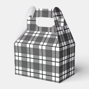 Black and White Thin Glen Plaid Pattern  Favour Box