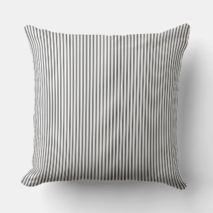 Black and White Ticking Stripe Cushion