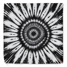 Black and White Tie Dye Print Bandanna