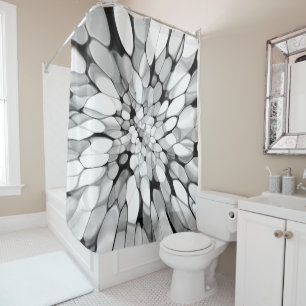 Black and White Tie-dye Shower Curtain