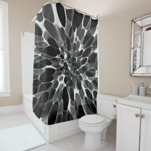 Black and White Tie-dye Shower Curtain