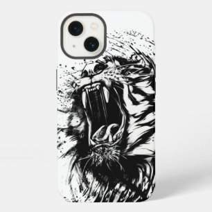 BLACK AND WHITE TIGER APPLE IPHONE CASE
