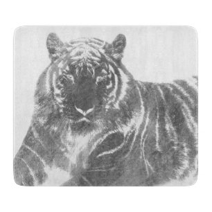 Black and White Tiger Cutting Board