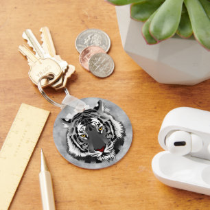 Black And White Tiger Key Ring