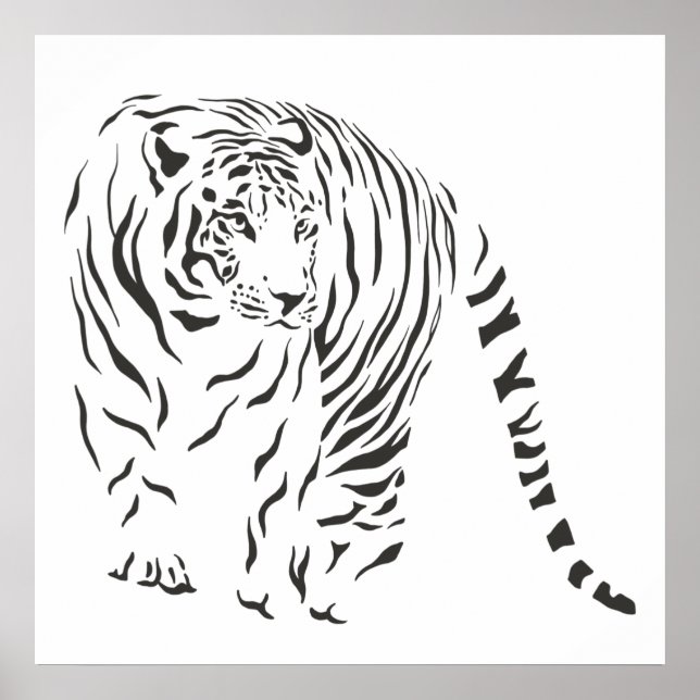 Black And White Tiger Poster (Front)