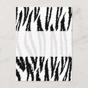 Black and White Tiger Print. Tiger Pattern. Postcard