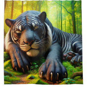 Black and White Tiger Shower Curtain