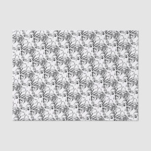 Black and White Tiger Silhouette Tissue Paper