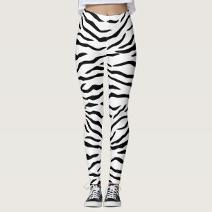 Black and White Tiger Stripes Leggings