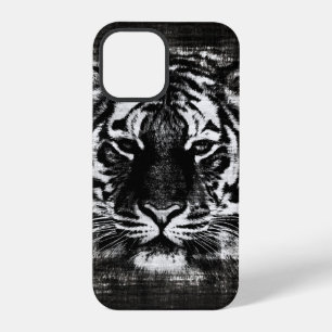 Black and White Tiger Vintage iPhone 12 Pro Case