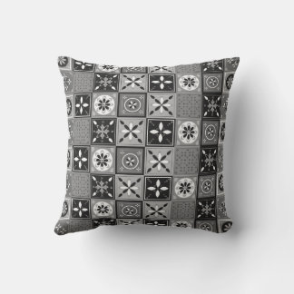 Black and white tile pattern cushion