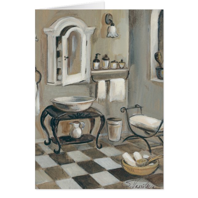 Black and White Tiled French Bathroom (Front)