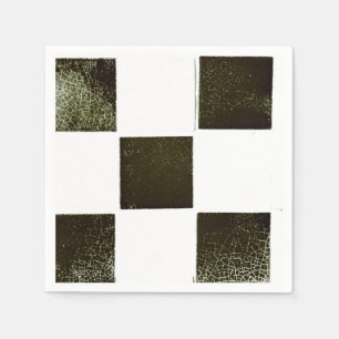 Black and white tiles paper serviette napkin