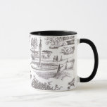 Black and White Toile Print Coffee Mug<br><div class="desc">This beautiful design will enhance the decor of your kitchen and possibly the taste of your coffee or tea!</div>